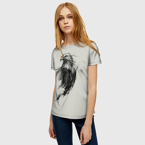 Женская футболка Дикий орел / 3D-принт – фото 3