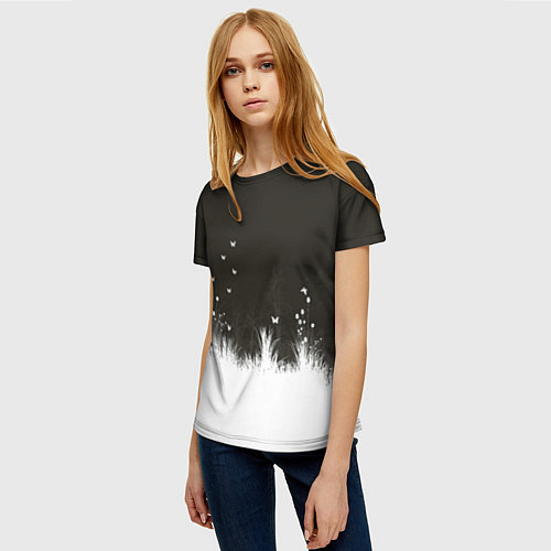 Женская футболка Ночная полянка / 3D-принт – фото 3