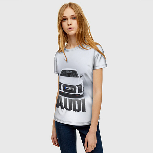 Женская футболка Audi серебро / 3D-принт – фото 3