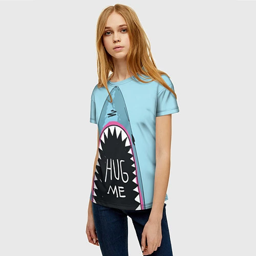 Женская футболка Shark: Hug me / 3D-принт – фото 3
