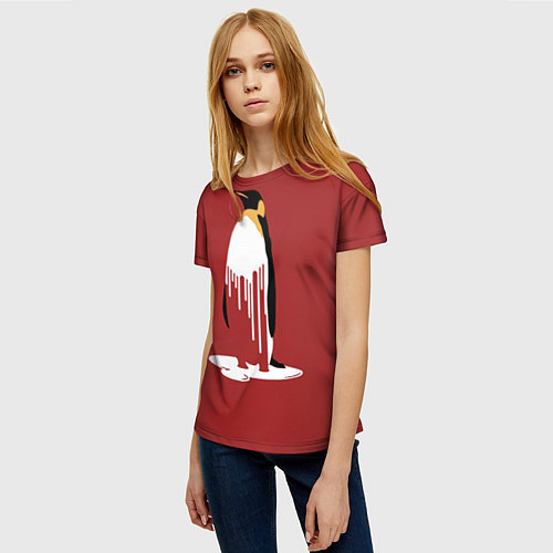 Женская футболка Расплавленный пингвин / 3D-принт – фото 3