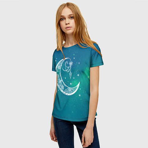 Женская футболка Луна / 3D-принт – фото 3