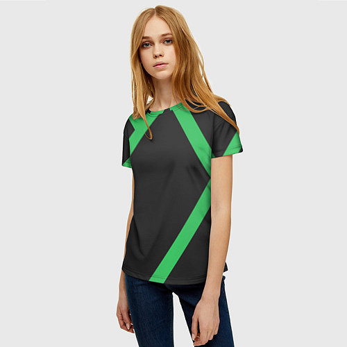 Женская футболка Диагонали / 3D-принт – фото 3