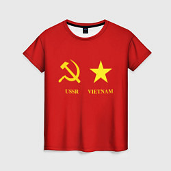 Футболка женская СССР и Вьетнам, цвет: 3D-принт