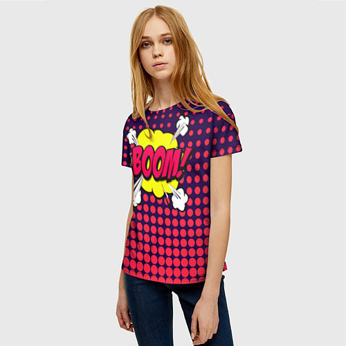 Женская футболка Бум! / 3D-принт – фото 3