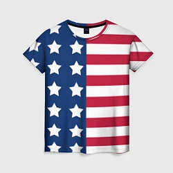 Футболка женская USA Flag, цвет: 3D-принт