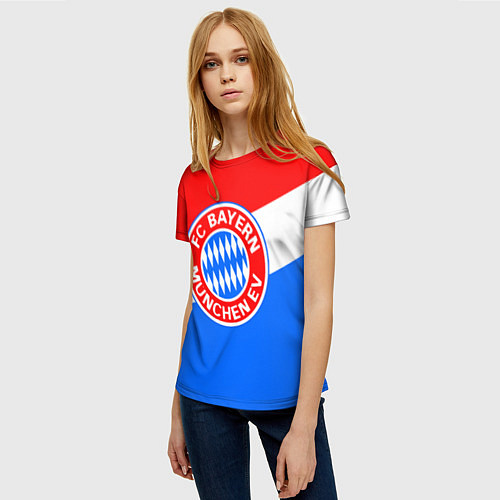 Женская футболка FC Bayern: tricolor / 3D-принт – фото 3