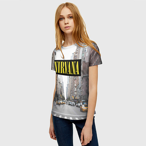 Женская футболка Nirvana City / 3D-принт – фото 3