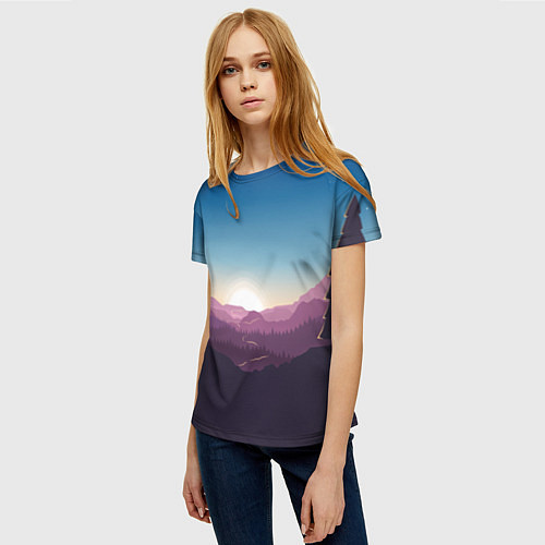 Женская футболка Дивный Рассвет / 3D-принт – фото 3