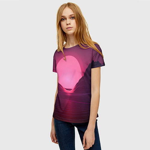 Женская футболка Cyber Sun / 3D-принт – фото 3