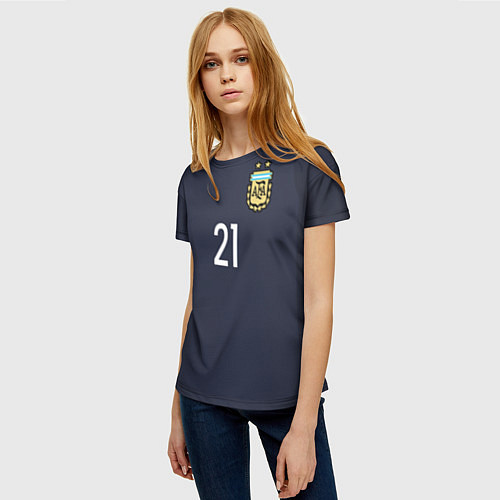 Женская футболка Сборная Аргентины: Диабола ЧМ-2018 / 3D-принт – фото 3