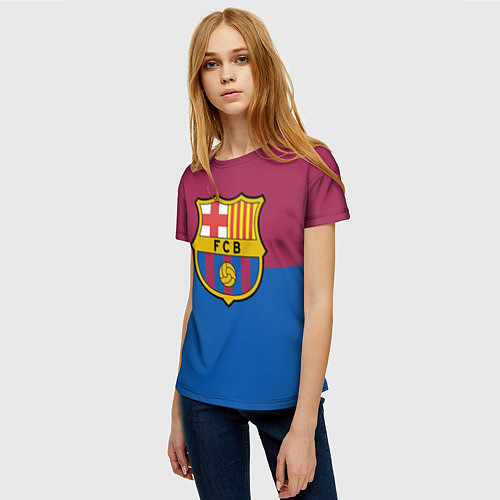 Женская футболка Barcelona FC: Duo Color / 3D-принт – фото 3