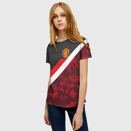 Женская футболка Man UTD FC: Sport Camo / 3D-принт – фото 3