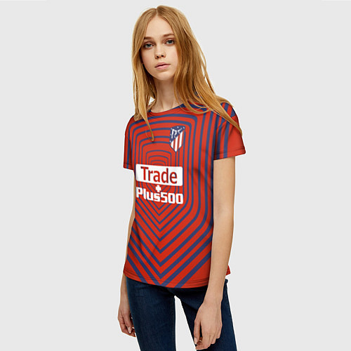 Женская футболка Atletico Madrid: Red Original / 3D-принт – фото 3
