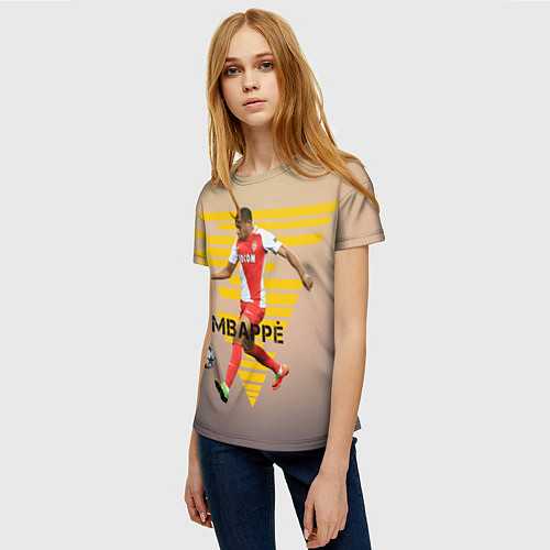 Женская футболка Kylian Mbappe / 3D-принт – фото 3