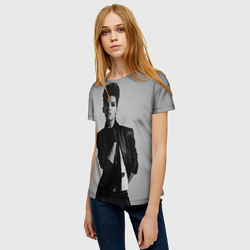 Женская футболка Bill Kaulitz: Mono photo / 3D-принт – фото 3