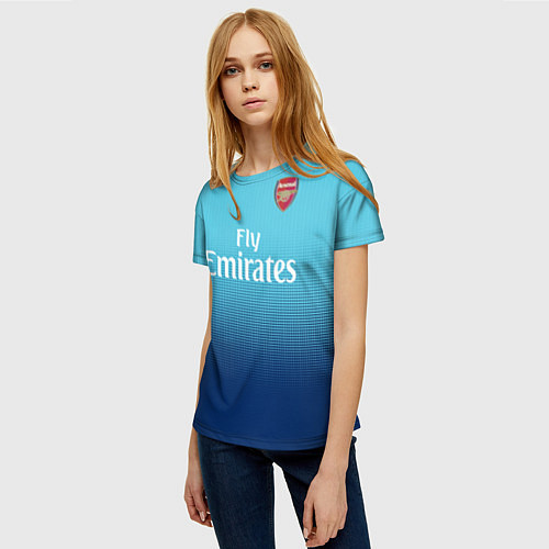 Женская футболка Arsenal FC: Blue Away 17/18 / 3D-принт – фото 3