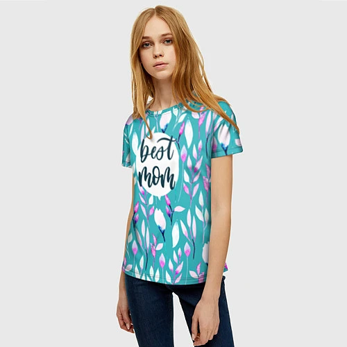 Женская футболка Best mom / 3D-принт – фото 3