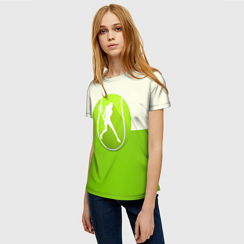 Женская футболка Символ теннисиста / 3D-принт – фото 3