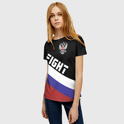 Женская футболка Fight Russia / 3D-принт – фото 3