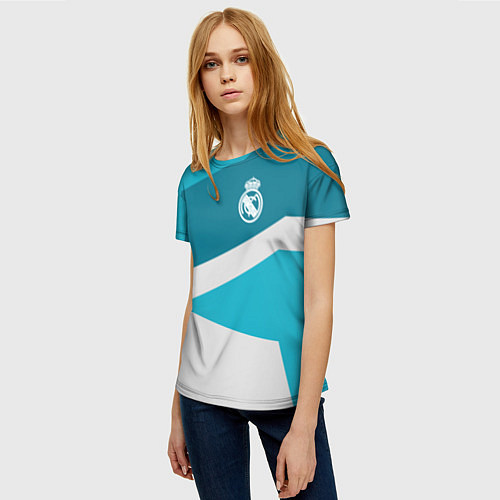 Женская футболка FC Real Madrid: Sport Geometry / 3D-принт – фото 3