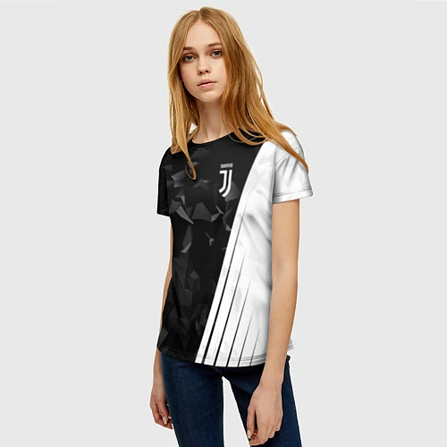 Женская футболка FC Juventus: Abstract / 3D-принт – фото 3