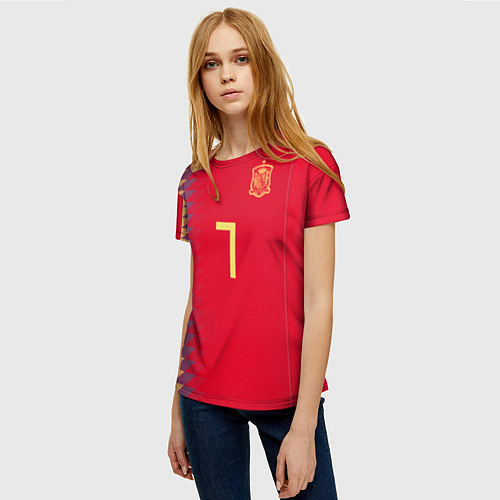 Женская футболка Сборная Испании: Мората ЧМ 2018 / 3D-принт – фото 3