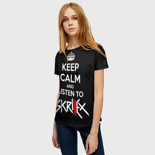 Женская футболка Keep Calm & Skrillex / 3D-принт – фото 3