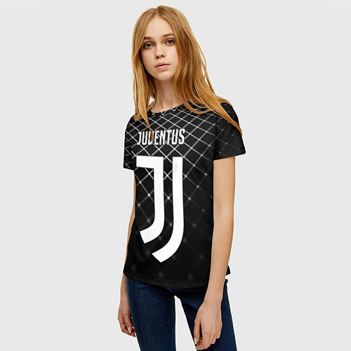 Женская футболка FC Juventus: Black Lines / 3D-принт – фото 3