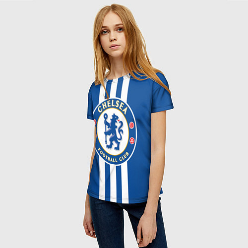 Женская футболка FC Chelsea: Gold Lines / 3D-принт – фото 3