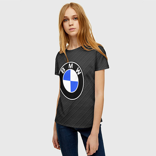 Женская футболка BMW CARBON БМВ КАРБОН / 3D-принт – фото 3