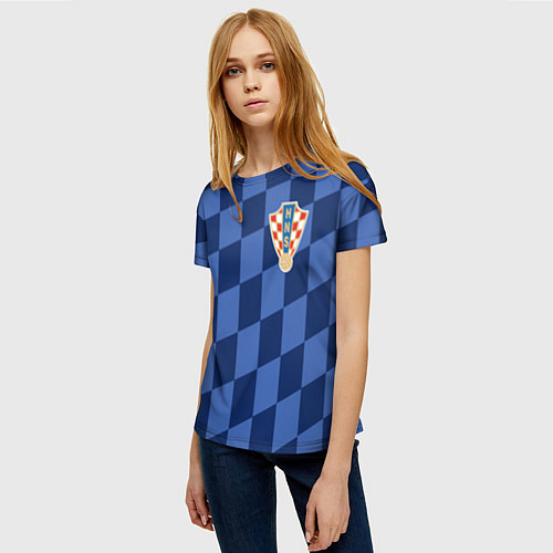 Женская футболка Сборная Хорватии / 3D-принт – фото 3