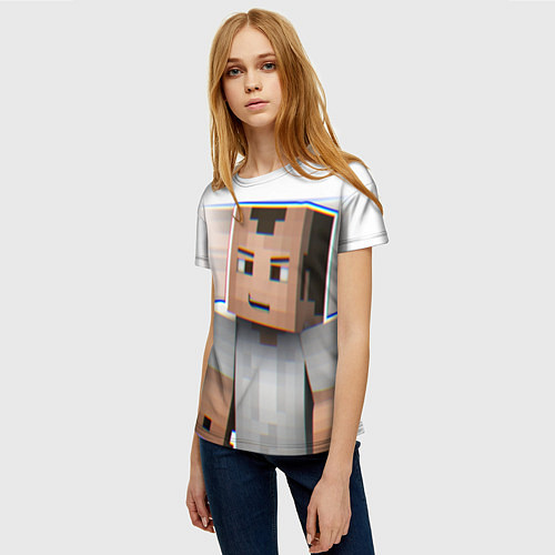 Женская футболка Minecraft: White Creeper / 3D-принт – фото 3