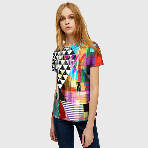 Женская футболка RGB Geometry / 3D-принт – фото 3