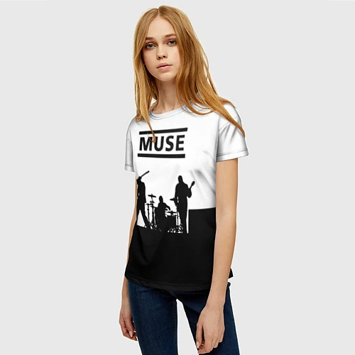 Женская футболка Muse B&W / 3D-принт – фото 3