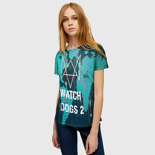 Женская футболка Watch Dogs 2: Network Hack / 3D-принт – фото 3