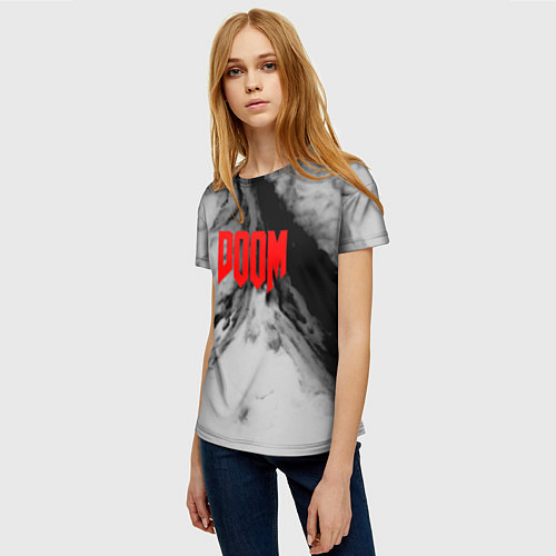 Женская футболка DOOM: Gray Fog / 3D-принт – фото 3
