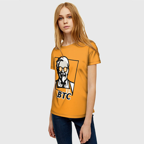 Женская футболка BTC vs KFC / 3D-принт – фото 3
