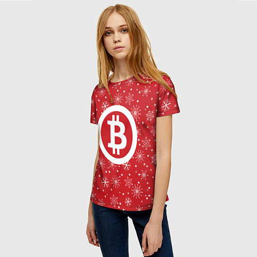 Женская футболка Bitcoin: New Year / 3D-принт – фото 3