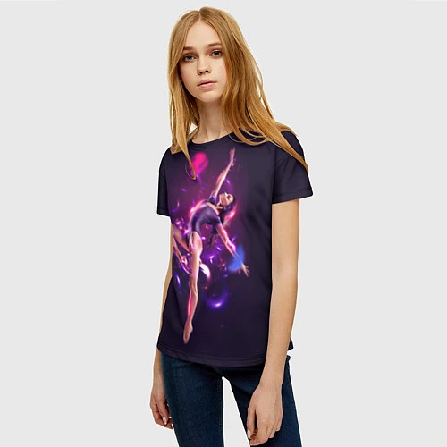 Женская футболка Neon Dance / 3D-принт – фото 3