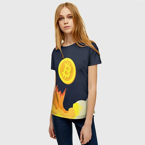 Женская футболка Bitcoin Up / 3D-принт – фото 3