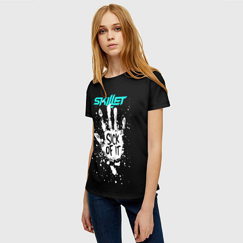Женская футболка Skillet: Sick of it / 3D-принт – фото 3