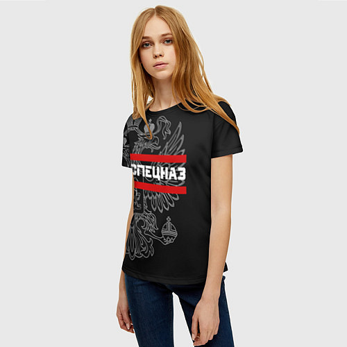 Женская футболка Спецназ: герб РФ / 3D-принт – фото 3