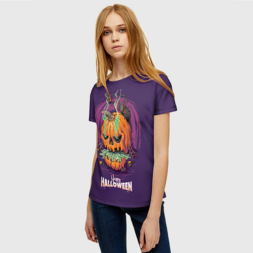 Женская футболка Happy Halloween / 3D-принт – фото 3