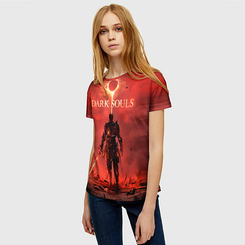 Женская футболка Dark Souls: Red Sunrise / 3D-принт – фото 3