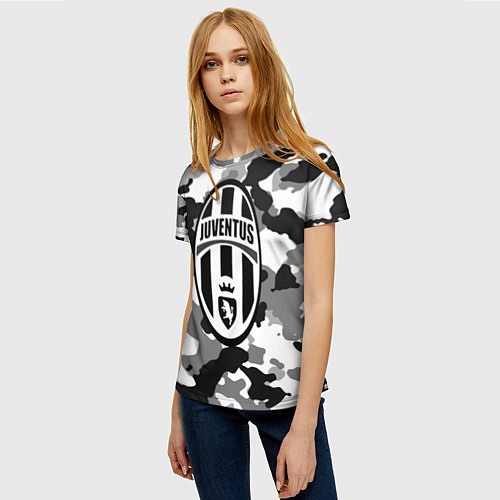 Женская футболка FC Juventus: Camouflage / 3D-принт – фото 3