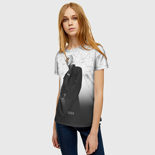 Женская футболка Хаски: Геометрия / 3D-принт – фото 3
