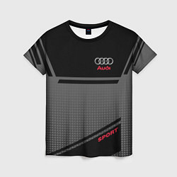 Футболка женская Audi: Crey & Black, цвет: 3D-принт