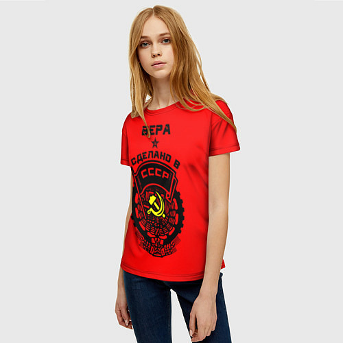Женская футболка Вера: сделано в СССР / 3D-принт – фото 3