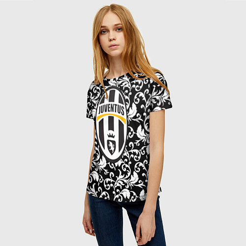 Женская футболка FC Juventus: Floral Logo / 3D-принт – фото 3